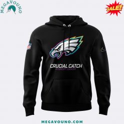 2024 Philadelphia Eagles Crucial Catch Intercept Cancer Black Hoodie