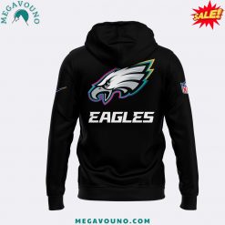 2024 Philadelphia Eagles Crucial Catch intercept cancer black hoodie 2