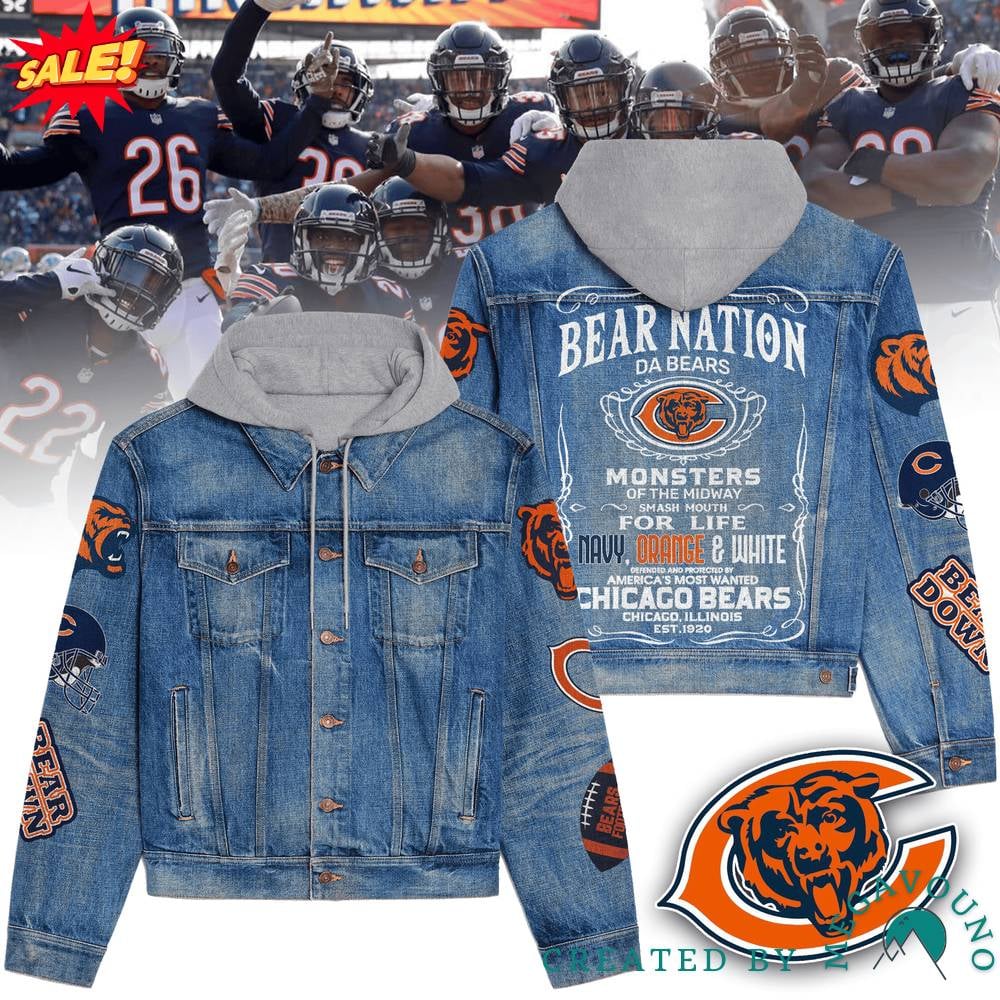 Chicago Bears Hooded Denim Jacket