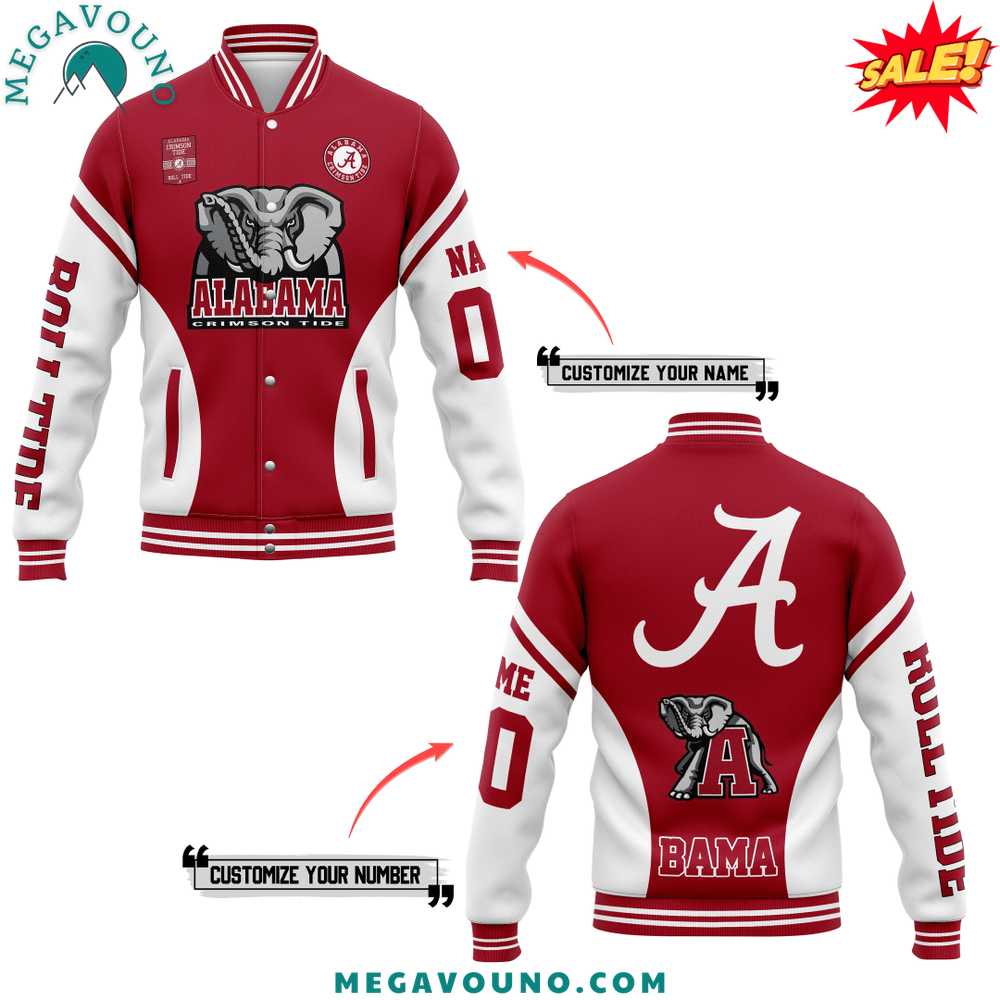 Alabama Crimson Tide 2024 Custom Name Baseball Jacket