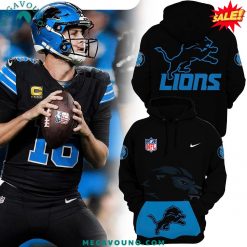 Black Detroit Lions Alternate Helmet Pullover Hoodie