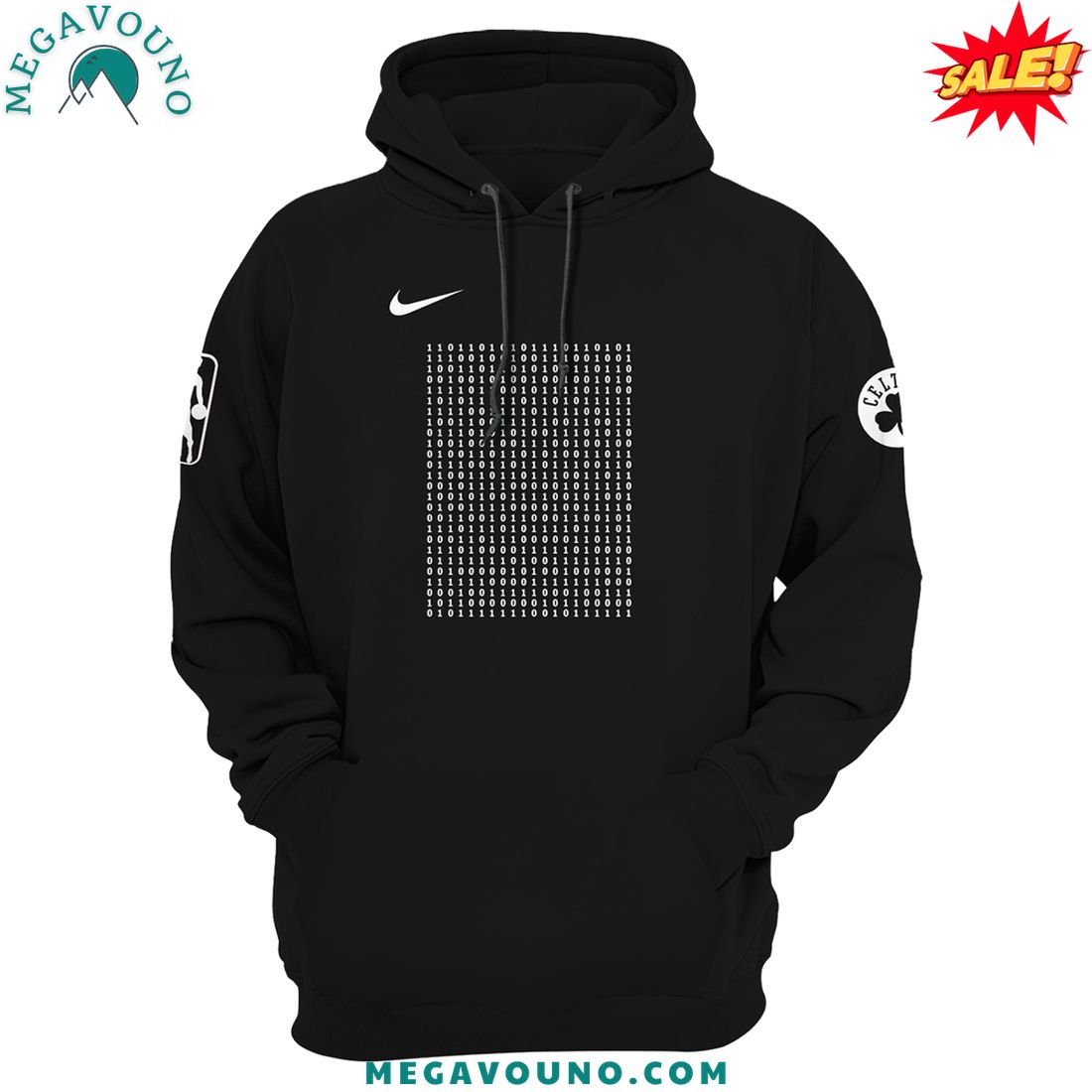 Boston Celtics Binary code 2024 Pullover Black Hoodie