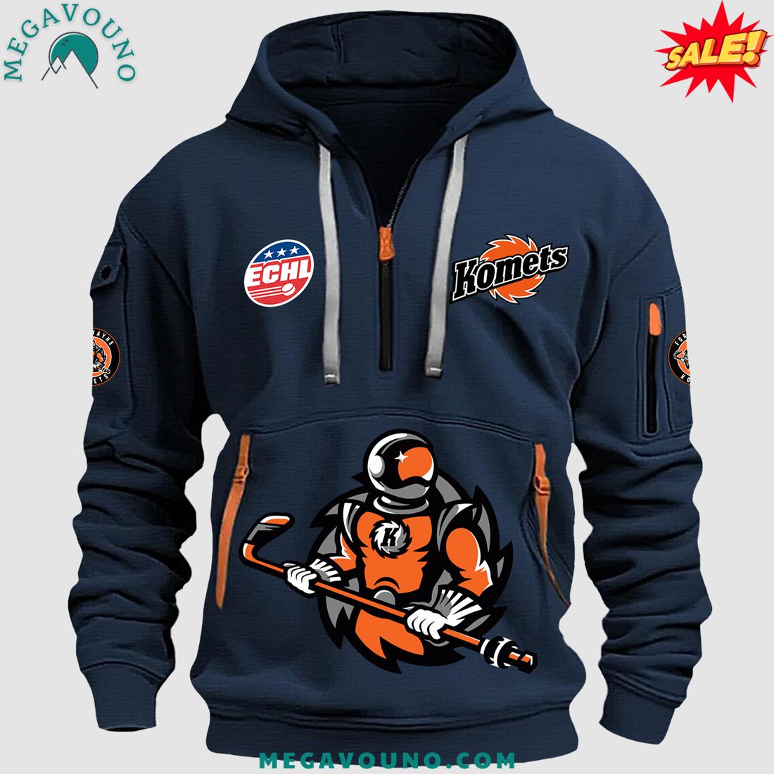 Fort Wayne Komets ECHL Champions Half Zip Hoodie