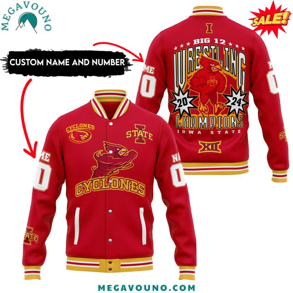 Iowa State Cyclones 2024 Custom Name Baseball Jacket