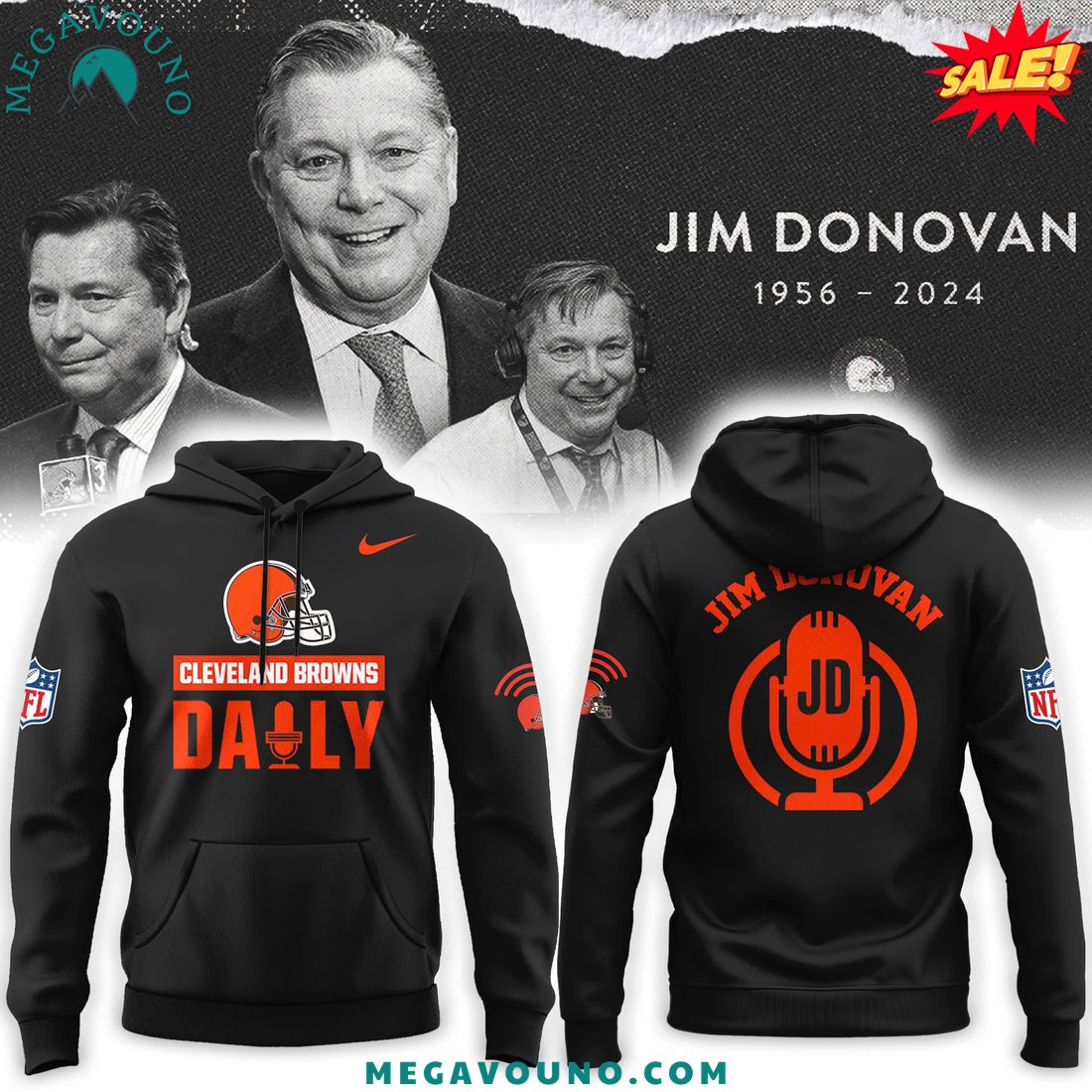 Jim Donovan Radio Announcer Cleveland Browns Football Hoodie Team Donovan