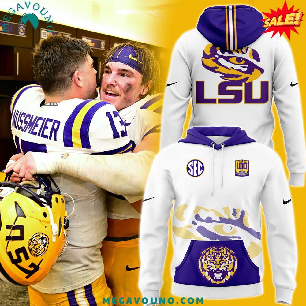 LSU Tigers 100 Years in Tiger Stadium Scratch Hoodie