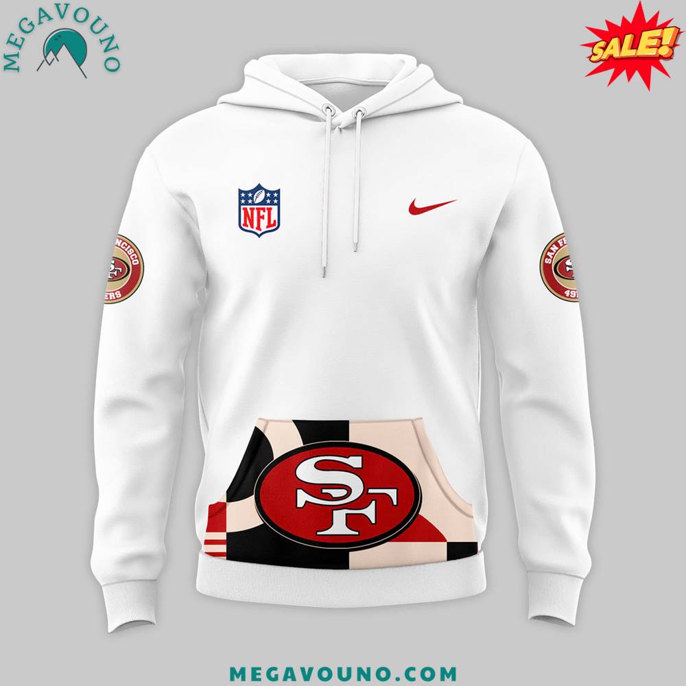 Men’s White San Francisco 49ers Throwback 2024 Hoodie