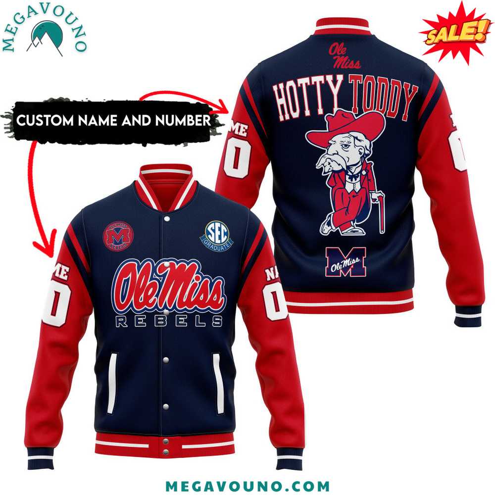 Ole Miss Rebels 2024 Custom Name Baseball Jacket