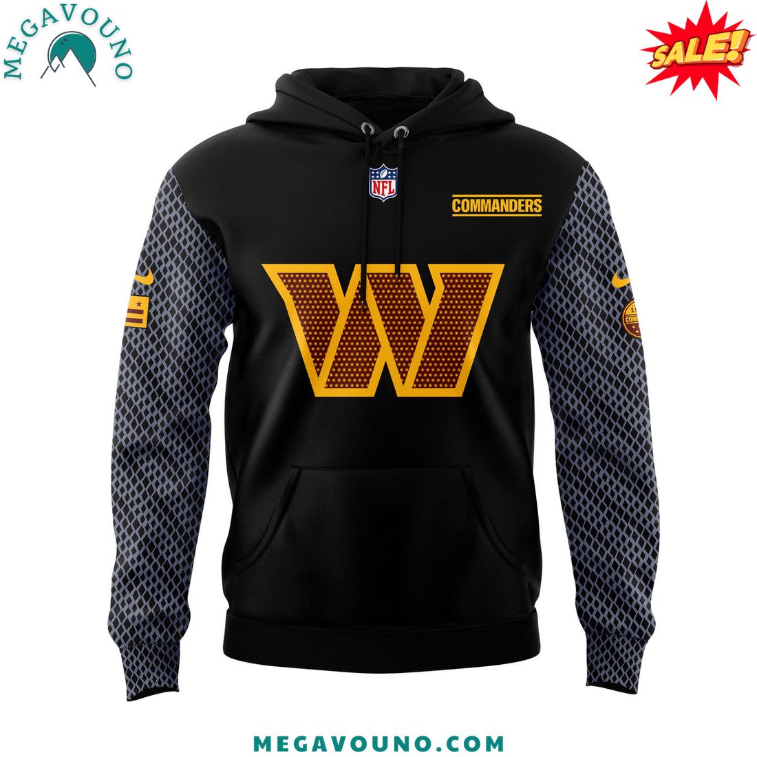 Washington Commanders Logo Heavyweight 2024 Black Hoodie