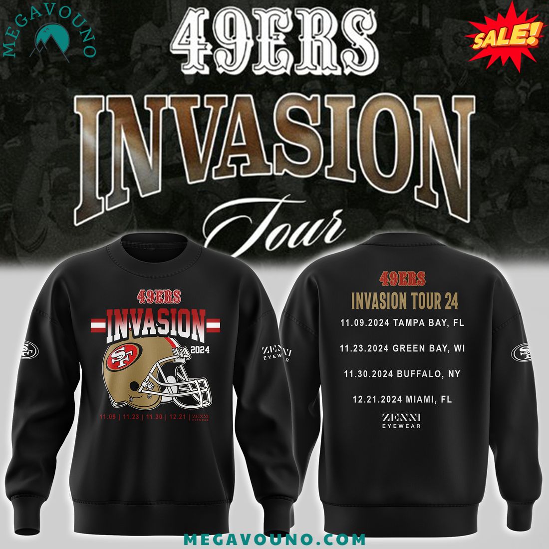 San Francisco 49ers Invasions Tour 2024 Sweater