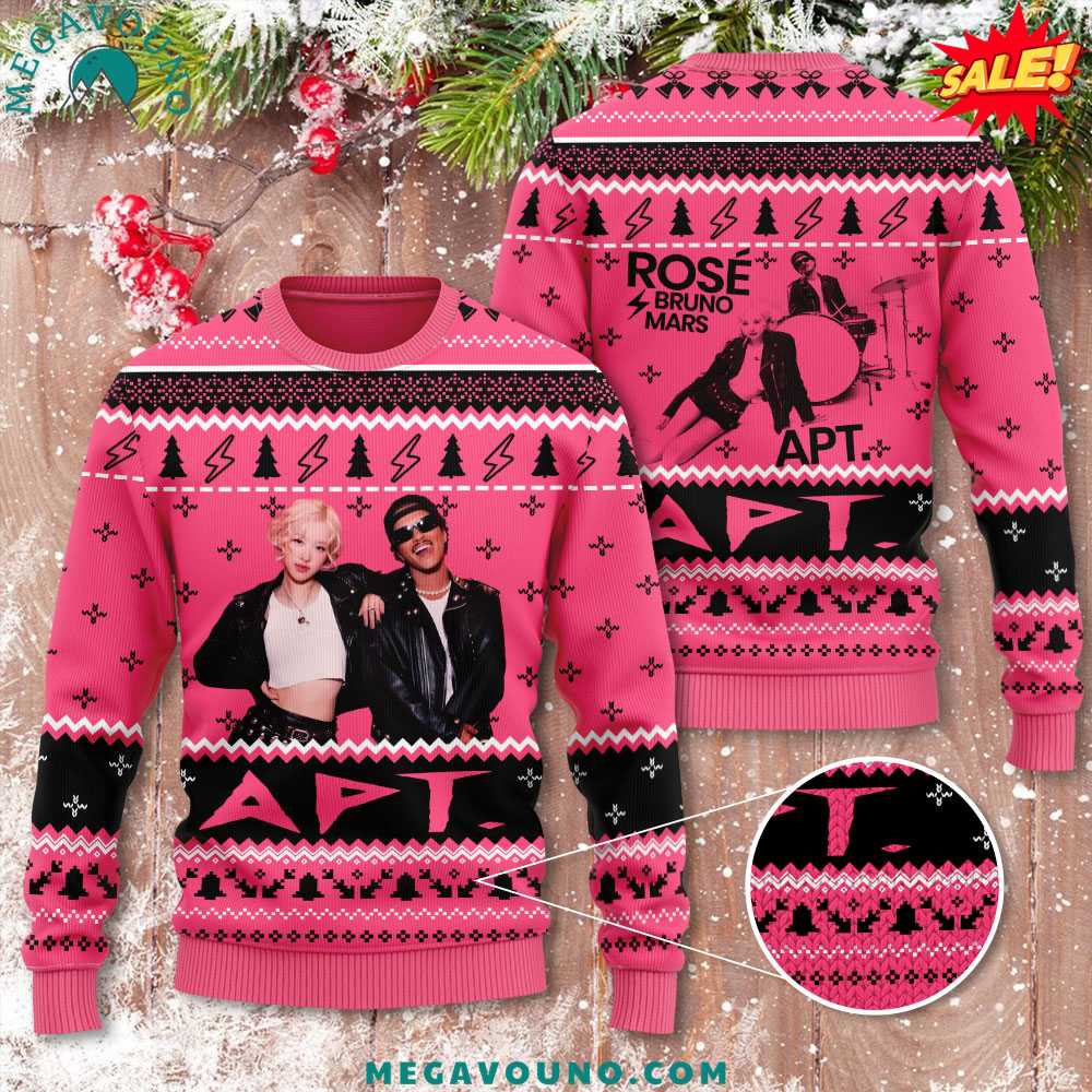 APT Bruno Mars x Rosé Limited Edition 3D Ugly Sweater