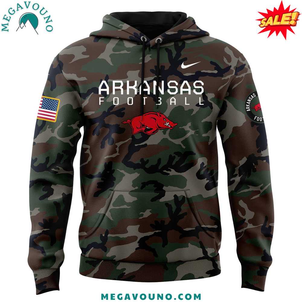 Arkansas Razorback Football Nike Camo 2024 Hoodie