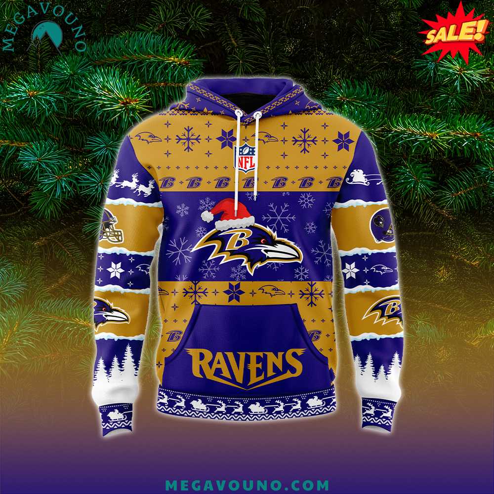 Baltimore Ravens Merry Christmas 2024 Hoodie