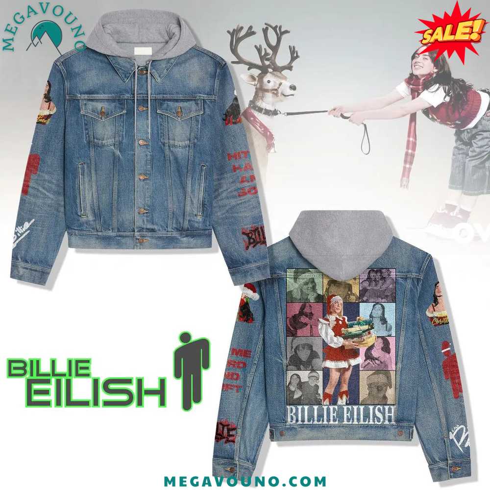 Billie Eilish Christmas Hooded Denim Jacket