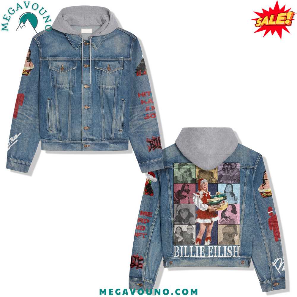 Billie Eilish Christmas Hooded Denim Jacket