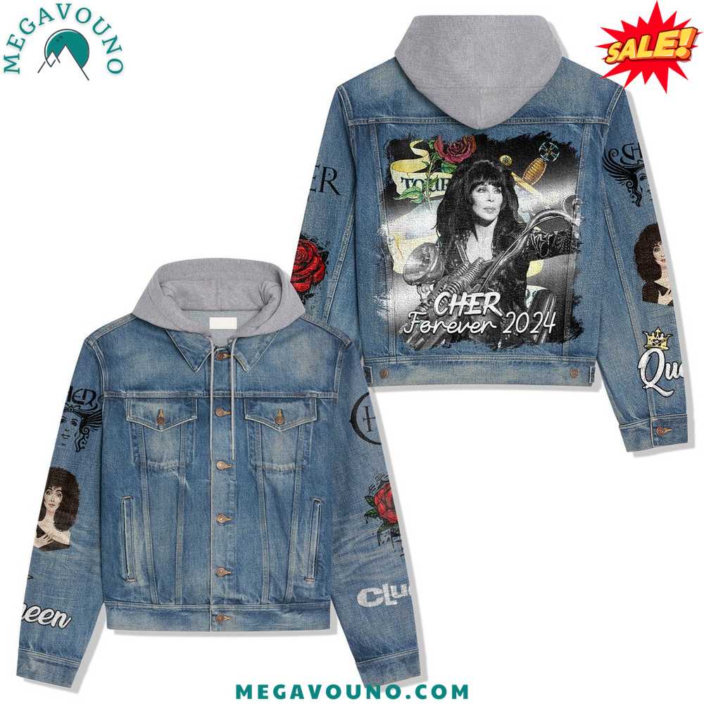 Cher 2024 Hooded Denim Jacket