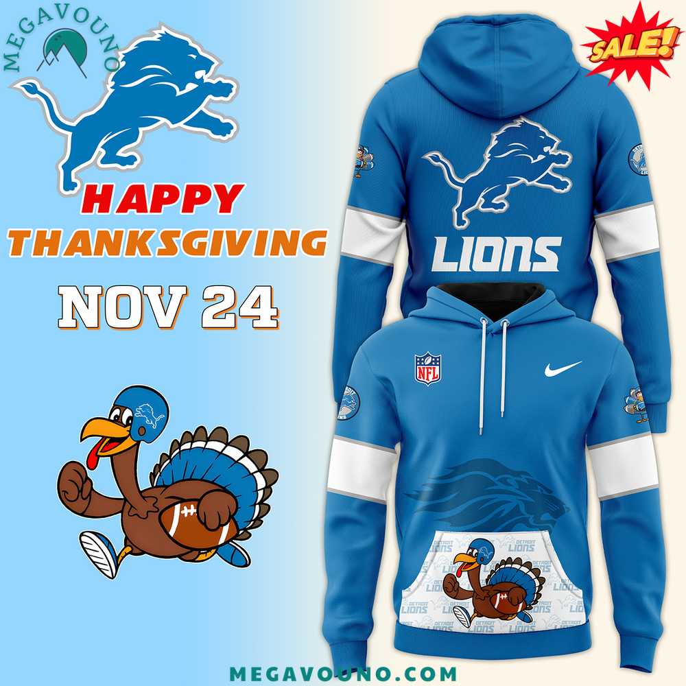 Detroit Lions 2024 Thanksgiving Premium Limited Hoodie