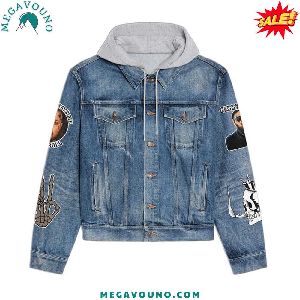 Jelly Roll Beautifully Broken Album Hooded Denim Jacket