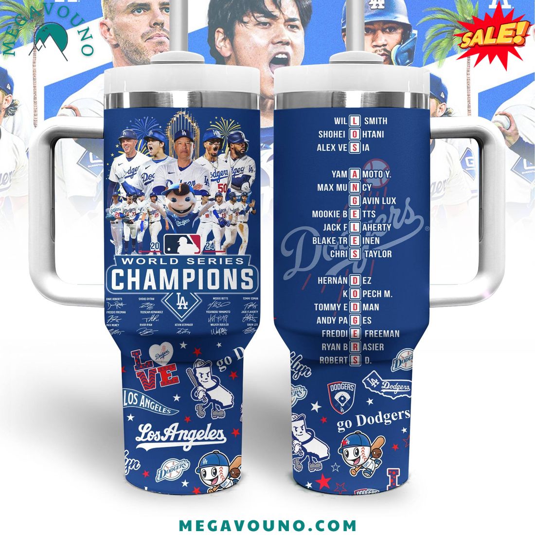 Los Angeles Dodger World Series Champions Handle Tumbler