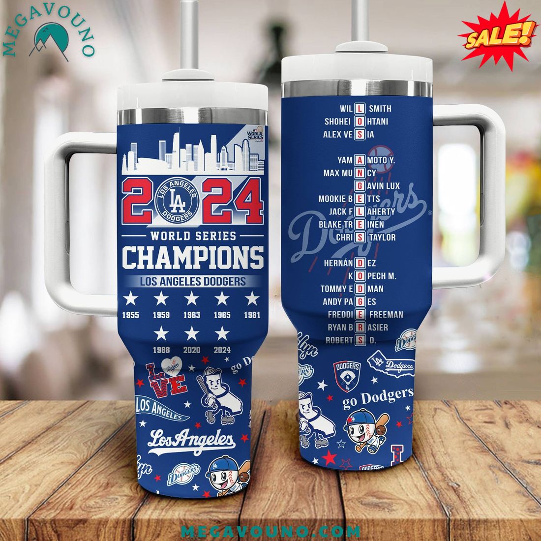 Los Angeles Dodger World Series Champions Handle Tumbler