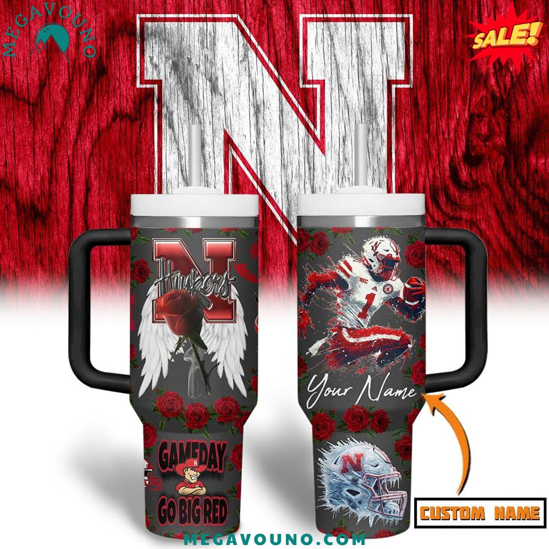 Nebraska Cornhuskers 2024 Custom Name Handle Tumbler