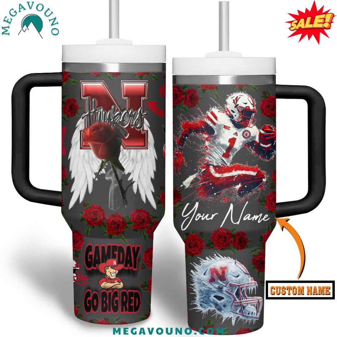 Nebraska Cornhuskers 2024 Custom Name Handle Tumbler