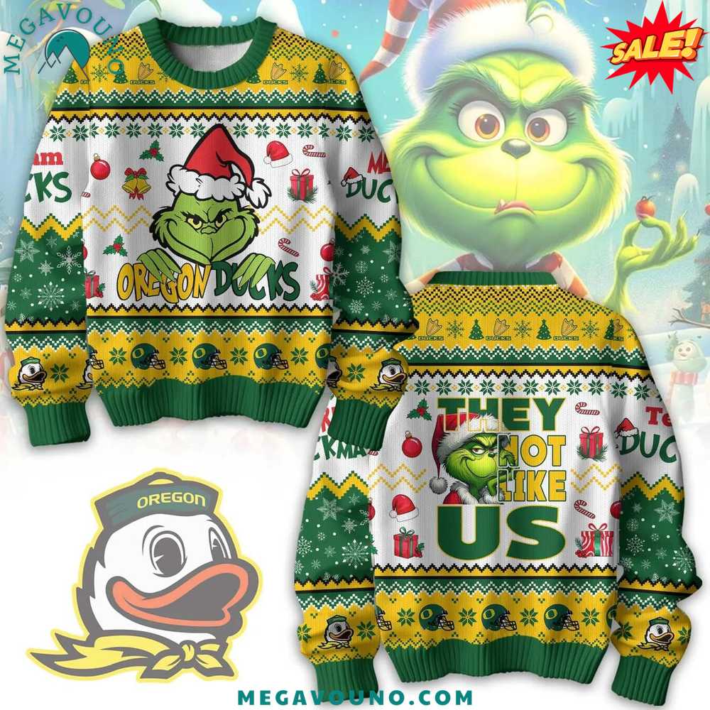 Oregon Ducks x Grinch Special Edition 2024 Christmas Sweater