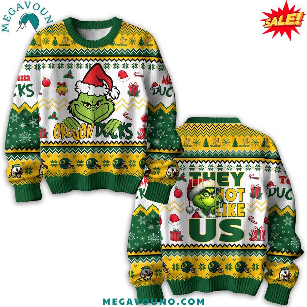 Oregon Ducks x Grinch Special Edition 2024 Christmas Sweater