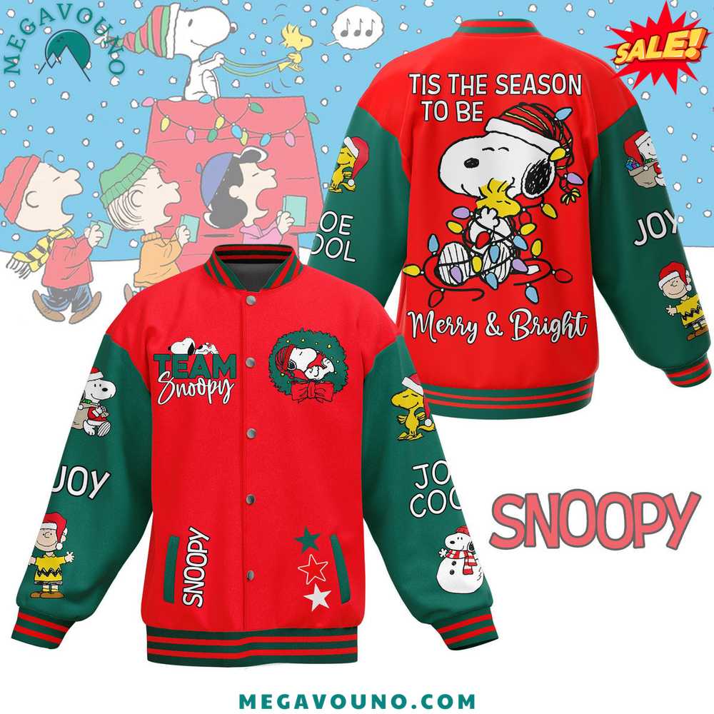 Premium Snoopy Christmas Baseball Jacket