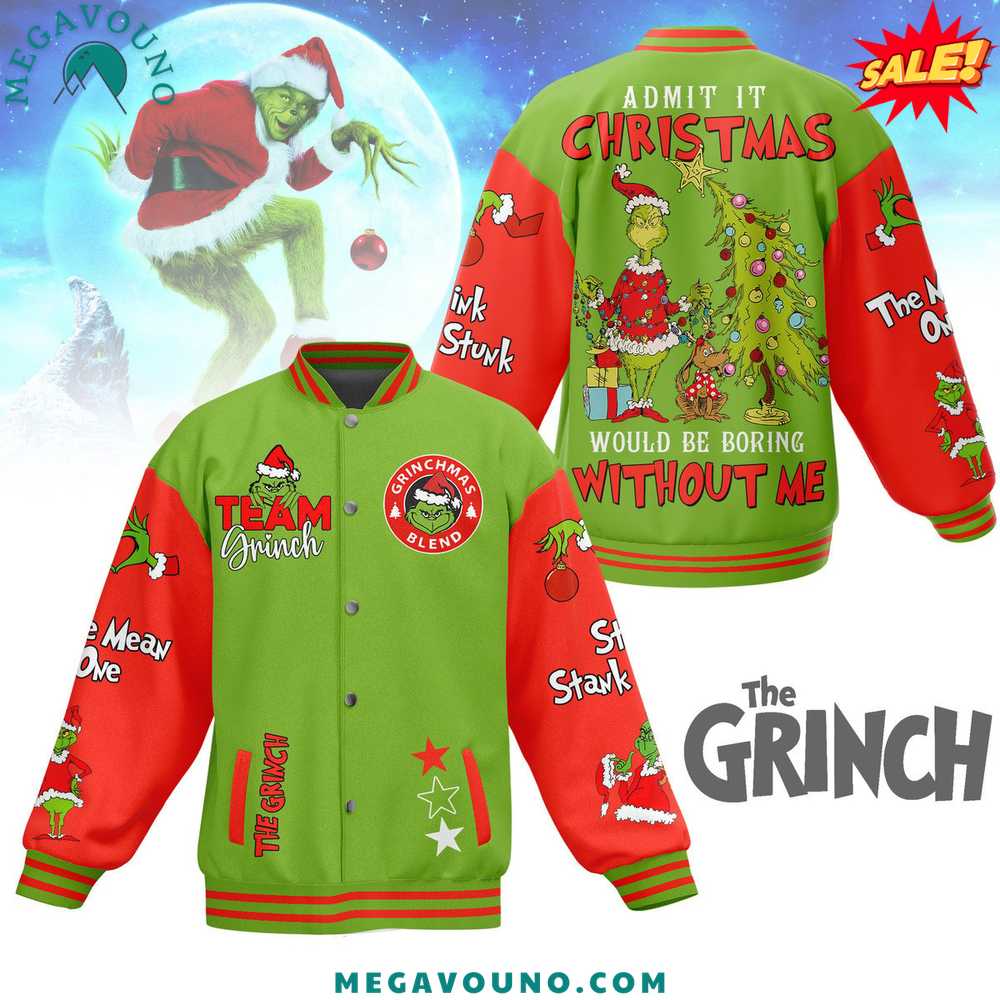 Premium The Grinch Christmas Baseball Jacket