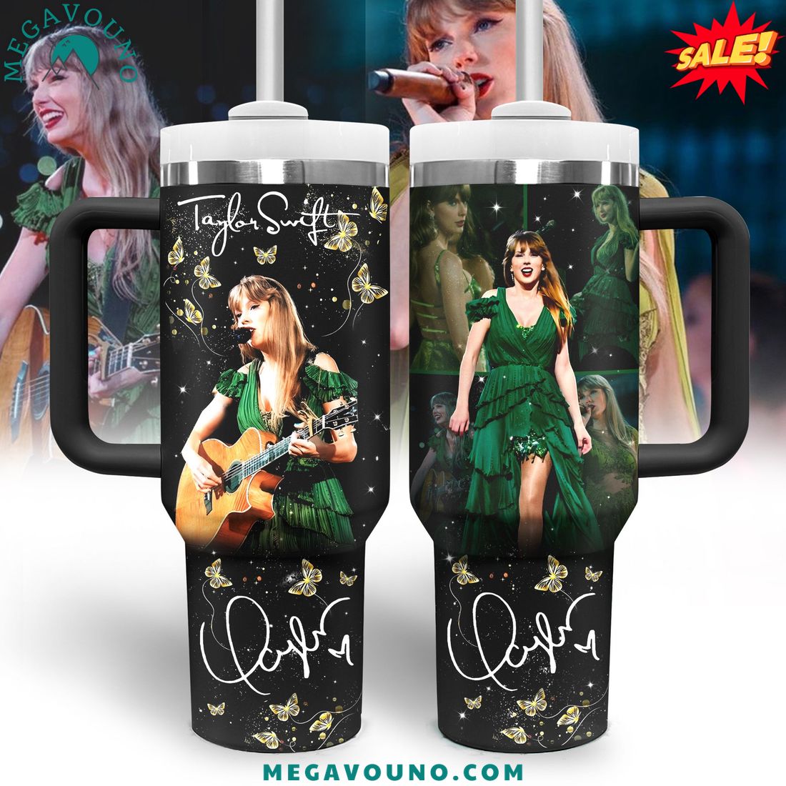 Taylor Swift With Signature Premium Handle Tumbler