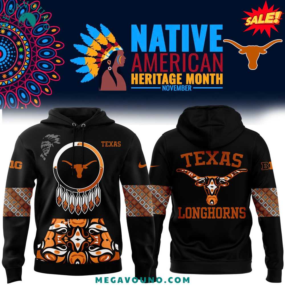 Texas Longhorns 2024 Native American Heritage Month Premium Limited Pullover Hoodie