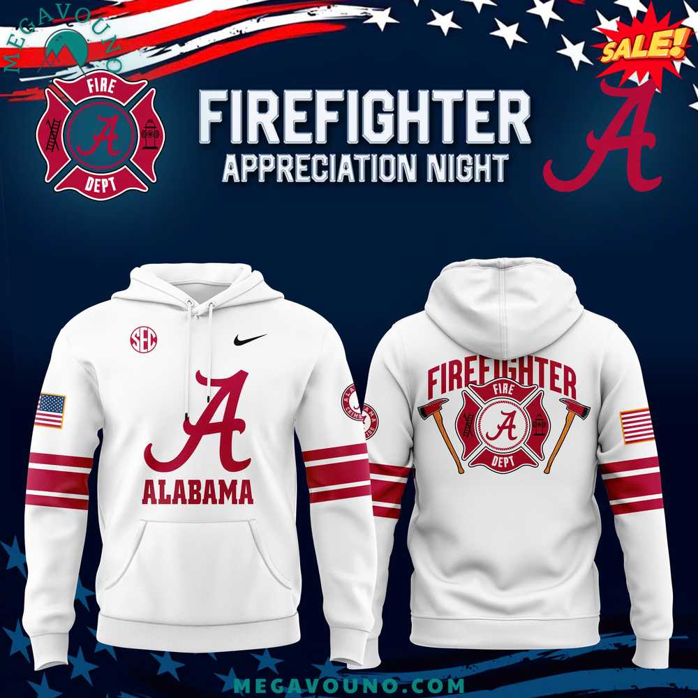 Alabama Crimson Tide Football NCAA x 2024 Firefighter Appreciation Night Premium Limited Hoodie