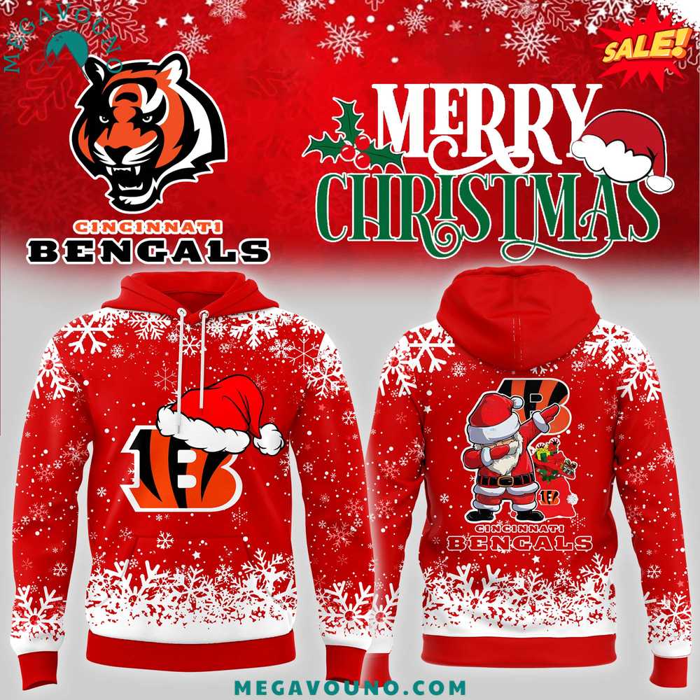 Cincinnati Bengals 2024 NFL Merry Christmas Premium Limited Pullover Hoodie