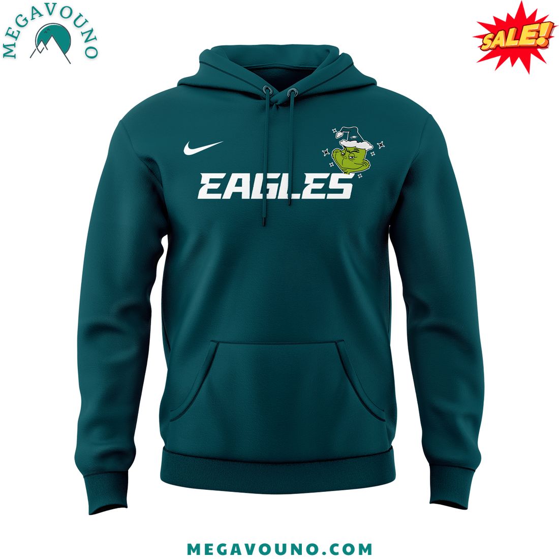 Merry Christmas 2024 Philadelphia Eagles x Grinch Hoodie 1