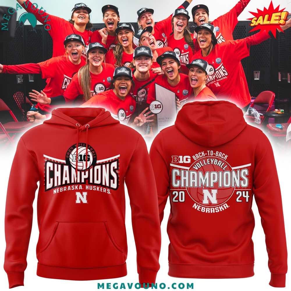 Nebraska Huskers Back-to-Back Big Ten Volleyball Regular Season Champions Hoodie