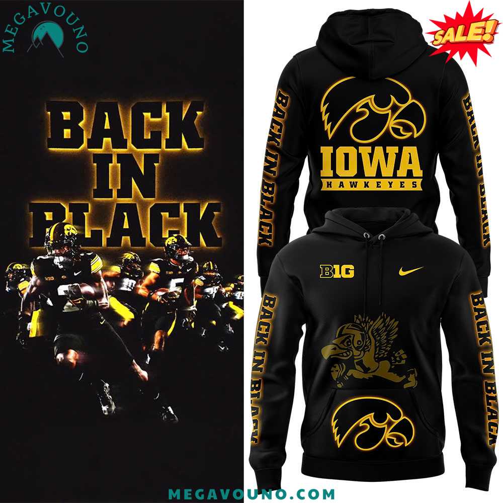 Nike Back In Black Iowa Hawkeye Football Club Fleece Hoodie