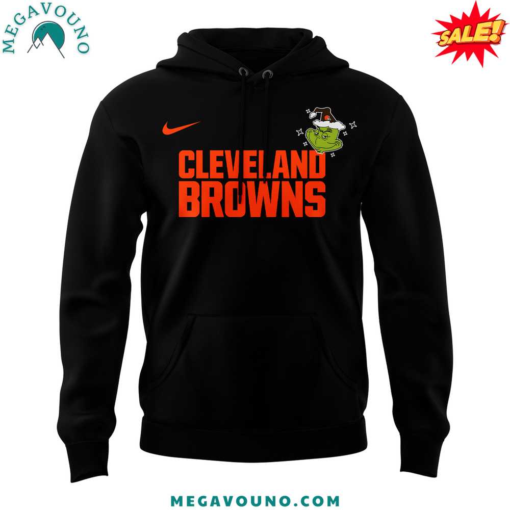 Merry Christmas 2024 Cleveland Browns x Grinch Hoodie