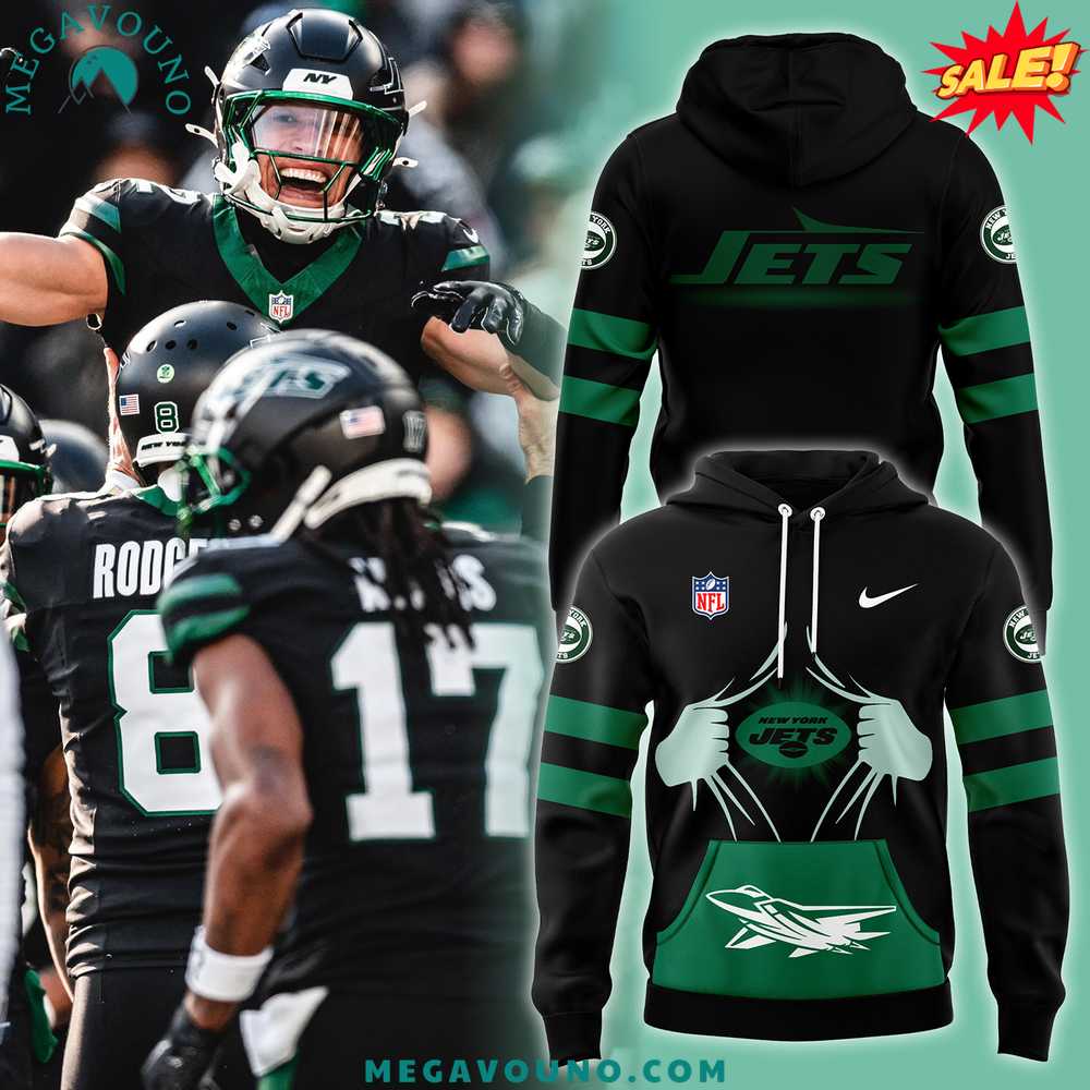 New York Jets Nike Dark Mode Club Fleece Pullover Hoodie