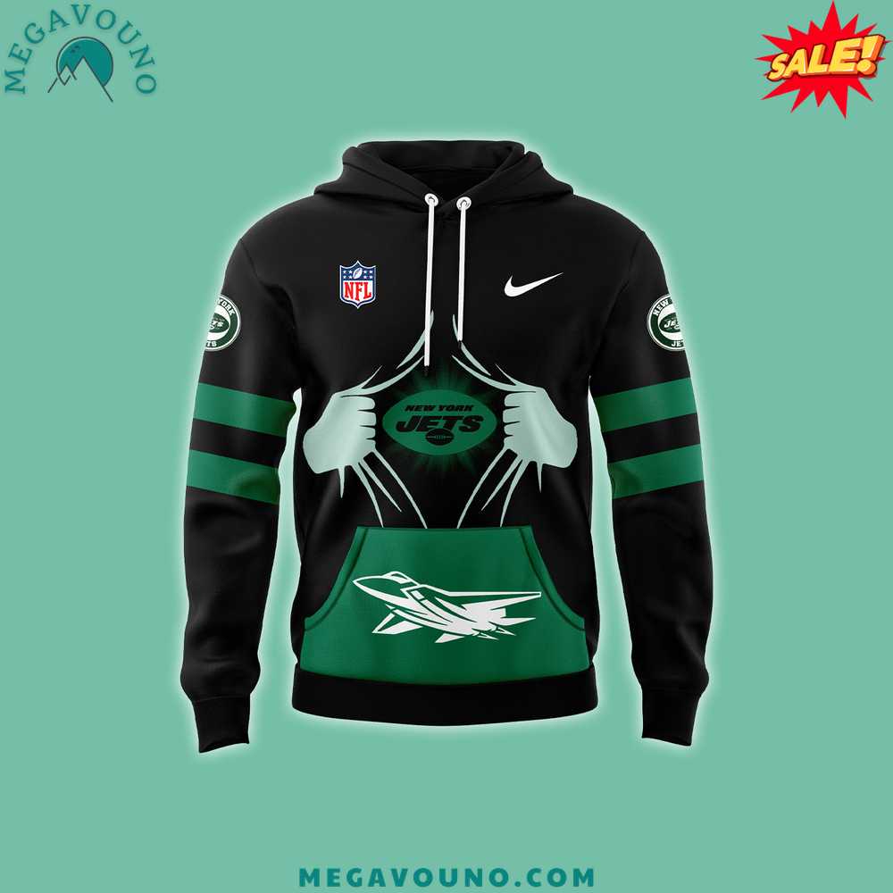 New York Jets Nike Dark Mode Club Fleece Pullover Hoodie