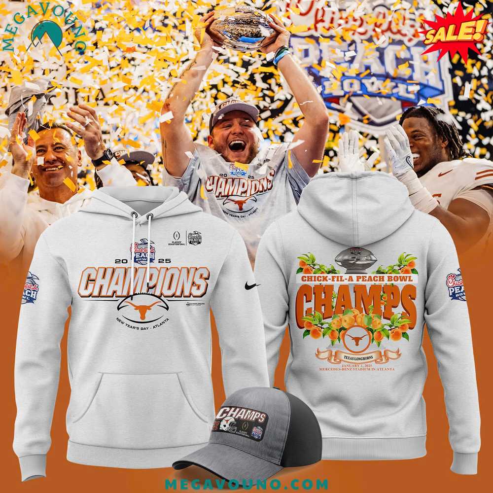 Texas Longhorns College Football Playoff 2025 Peach Bowl Champions Victory Ahead Hoodie